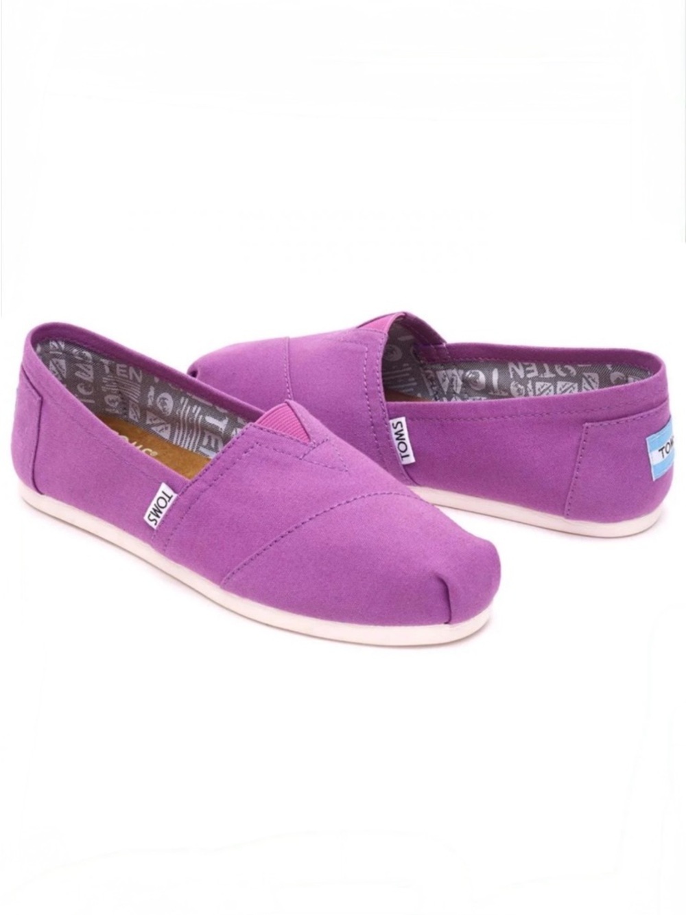 TOMS Classics Women's Slip On Casual Canvas Dahlia Purple Flat Shoe, Size 6, NWT